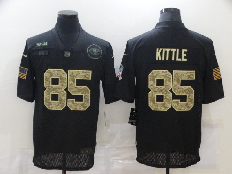 Men San Francisco 49ers #85 Kittle Black camo Lettering 2020 Nike NFL Jersey